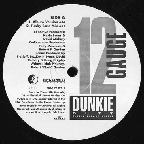 12 Gauge - Dunkie Butt (Please Please Please) (12'' Vinyl, 33 1-3 RPM) cover