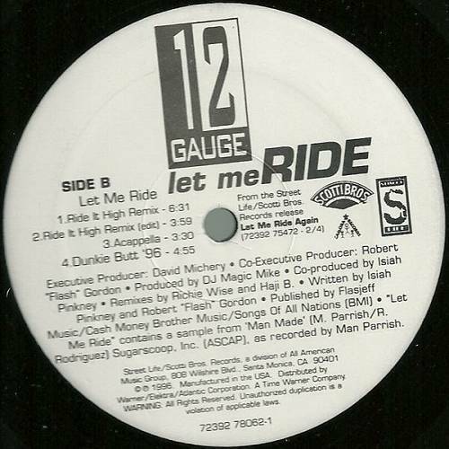 12 Gauge - Let Me Ride (12'' Vinyl, 33 1-3 RPM) cover