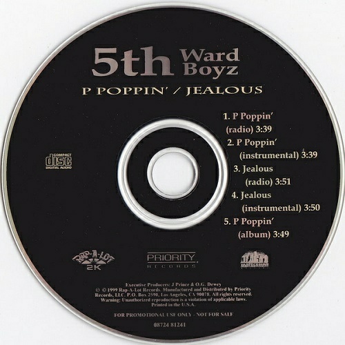 5th Ward Boyz - P Poppin` / Jealous (CD Single, Promo) cover
