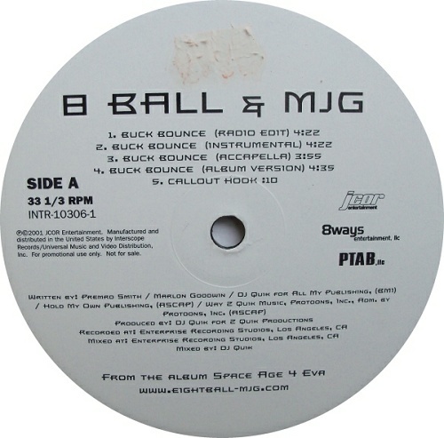 8Ball & MJG - Buck Bounce (12'' Vinyl Promo) cover