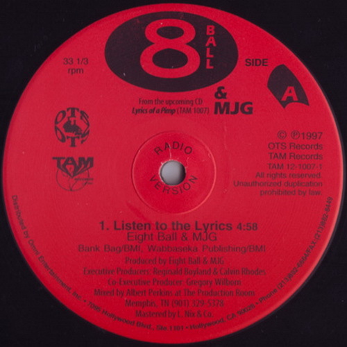 Eightball & MJG - Listen To The Lyrics / Got 2 Be Real (12'' Vinyl Repress) cover