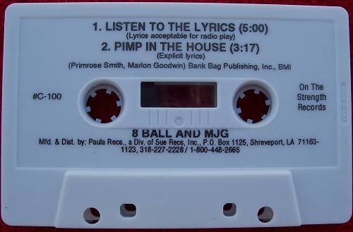 8Ball & MJG - Listen To The Lyrics (Cassette Single) cover