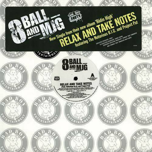 8Ball & MJG - Relax And Take Notes / Turn Up The Bump (12'' Vinyl Promo) cover