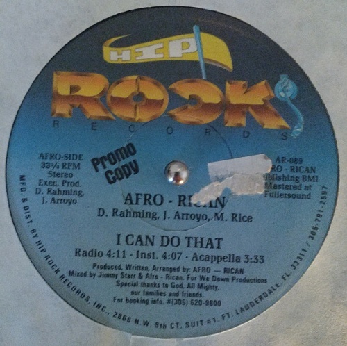 Afro-Rican - I Can Do That (12'' Vinyl, 33 1-3 RPM, Promo) cover
