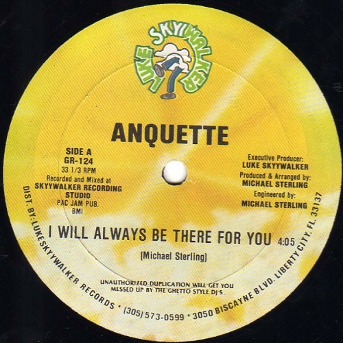 Anquette - I Will Always Be There For You / Get Off Your Ass And Jam (12'' Vinyl, 33 1-3 RPM) cover