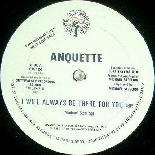 Anquette - I Will Always Be There For You / Get Off Your Ass And Jam (12'' Vinyl, 33 1-3 RPM, Promo) cover