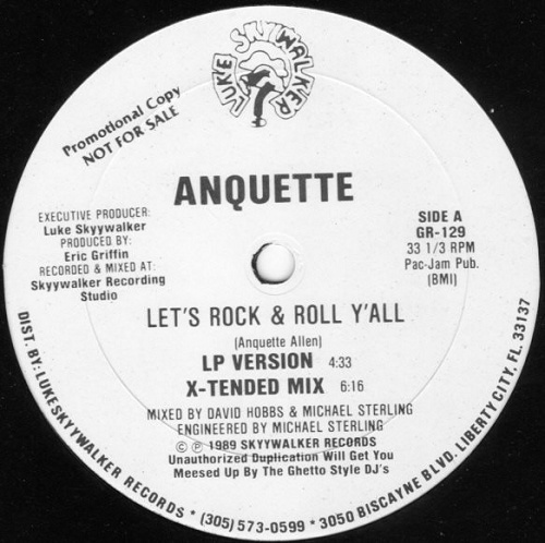 Anquette - Let`s Rock & Roll Y`all (12'' Vinyl, Promo) cover