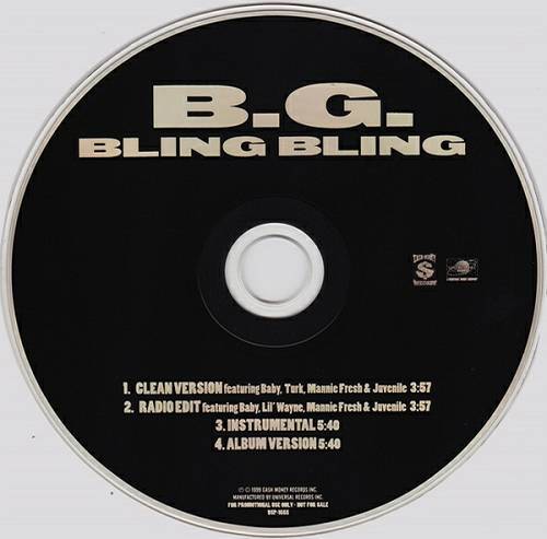 B.G. - Bling Bling (CD Single Promo) cover