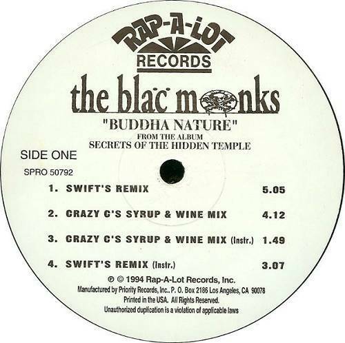 Blac Monks - Buddah Nature (12'' Vinyl, Promo) cover