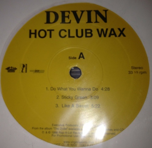 Devin - Hot Club Wax (12'' Vinyl, 33 1-3 RPM) cover