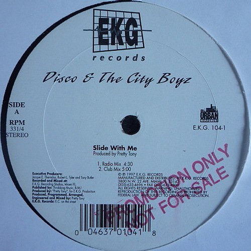 Disco & The City Boyz - Slide With Me (12'' Vinyl, 33 1-3 RPM, Promo) cover
