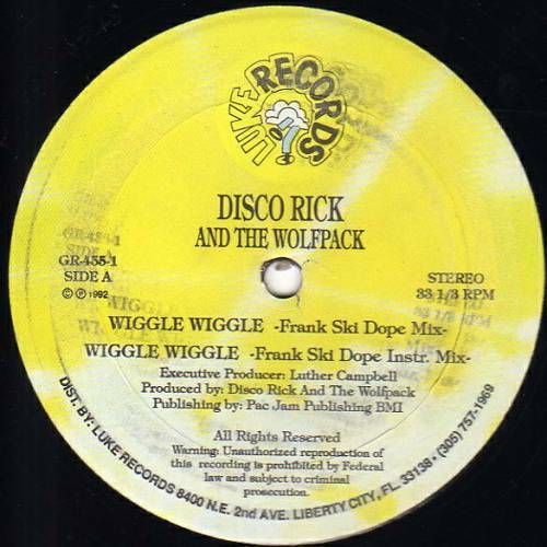 Disco Rick And The Wolf Pack - Wiggle Wiggle (12'' Vinyl, 33 1-3 RPM) cover