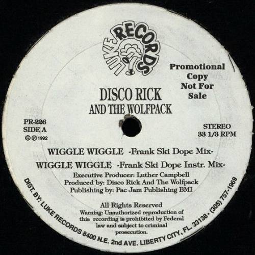 Disco Rick And The Wolf Pack - Wiggle Wiggle (12'' Vinyl, 33 1-3 RPM, Promo) cover