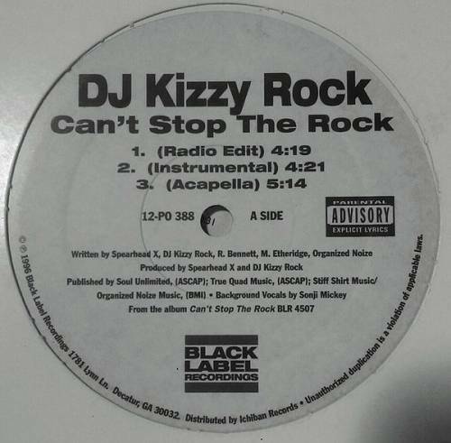 DJ Kizzy Rock - Can`t Stop The Rock (12'' Vinyl, 33 1-3 RPM) cover