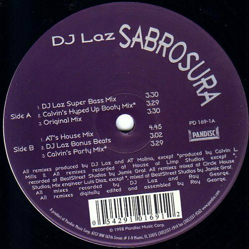 DJ Laz - Sabrosura (12'' Vinyl, 33 1-3 RPM) cover