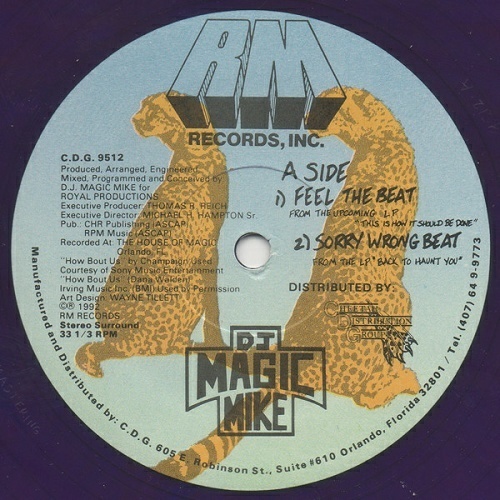 DJ Magic Mike - Feel The Beat (12'' Vinyl, 33 1-3 RPM) cover