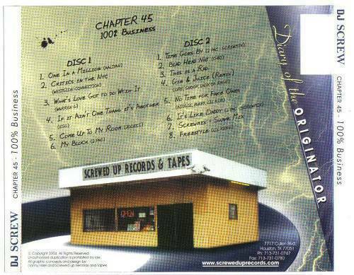 DJ Screw - Chapter 045. 100% Business cover