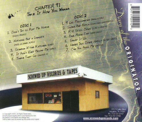 DJ Screw - Chapter 091. Take It How You Wanna cover