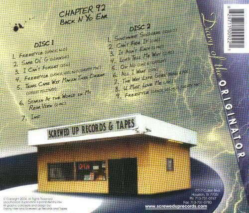 DJ Screw - Chapter 092. Back N Yo Ear cover