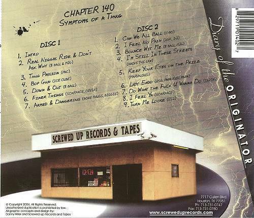 DJ Screw - Chapter 140. Symptoms Of A Thug cover