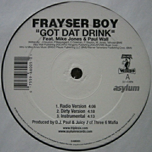 Frayser Boy - Got Dat Drink / Get Knocked Da Fuck Out (12'' Vinyl) cover