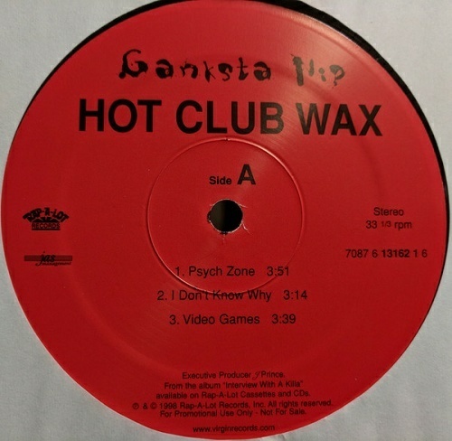 Ganksta NIP - Hot Club Wax (12'' Vinyl, 33 1-3 RPM, EP, Promo) cover