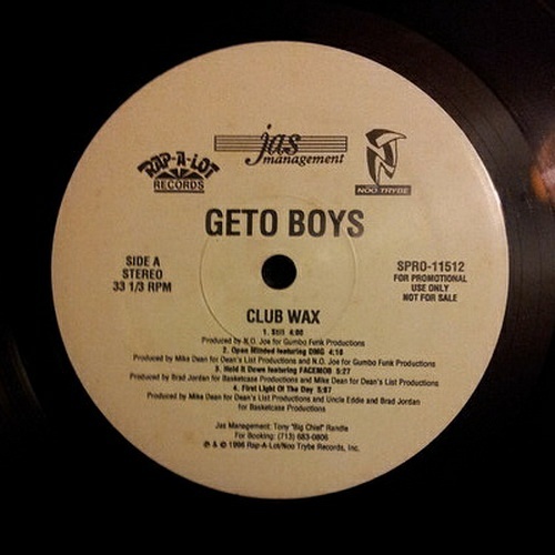 Geto Boys - Club Wax (12'' Vinyl, 33 1-3 RPM, Promo) cover