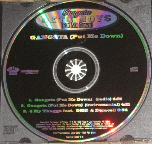 Geto Boys - Gangsta (Put Me Down) (CD Single, Promo) cover