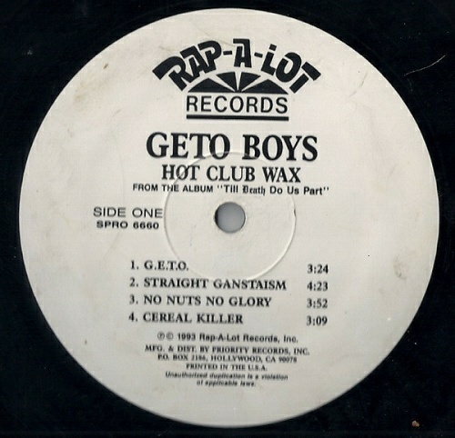 Geto Boys - Hot Club Wax (12'' Vinyl, 33 1-3 RPM, Promo) cover