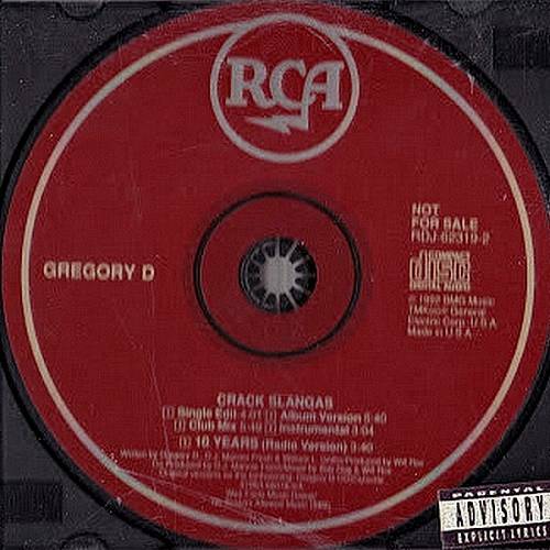 Gregory D - Crack Slangas (Promo CDS) cover