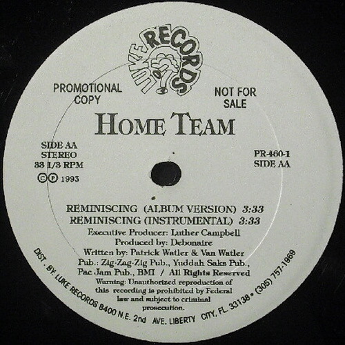 Home Team - Back To The Bronx (12'' Vinyl, 33 1-3 RPM, Promo) cover