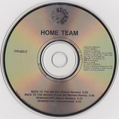 Home Team - Back To The Bronx (CD Single, Promo) cover