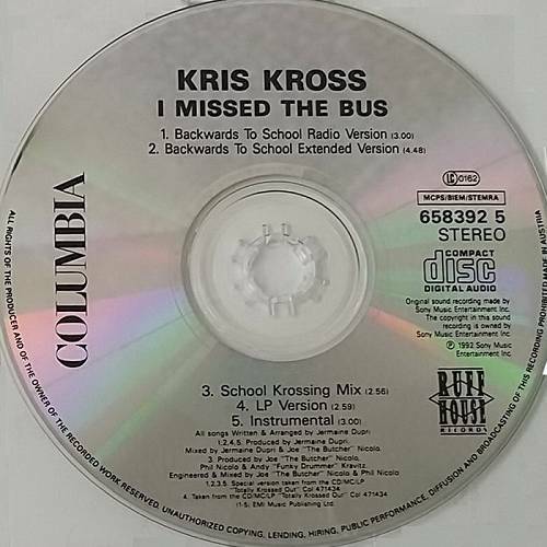Kris Kross - I Missed The Bus (CD Single) cover