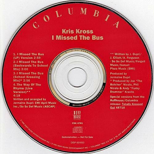 Kris Kross - I Missed The Bus (CD Single, Promo) cover