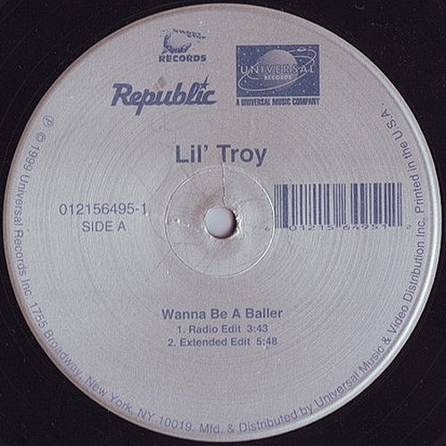 Lil Troy - Wanna Be A Baller (12'' Vinyl, 33 1-3 RPM) cover