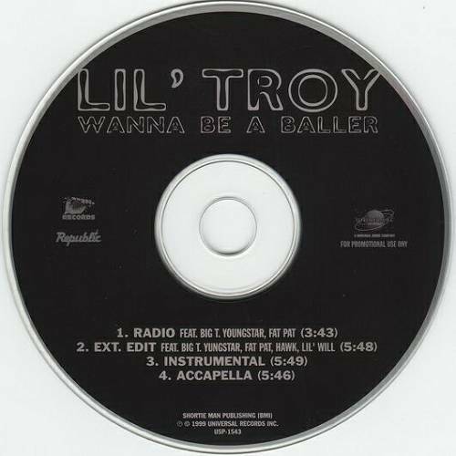 Lil Troy - Wanna Be A Baller (CD Single, Promo) cover