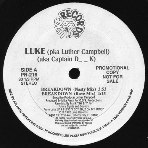 Luke - Breakdown (12'' Vinyl, 33 1-3 RPM, Promo, PR-216) cover