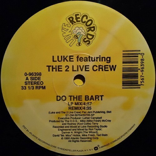 Luke & The 2 Live Crew - Do The Bart (12'' Vinyl, 33 1-3 RPM) cover