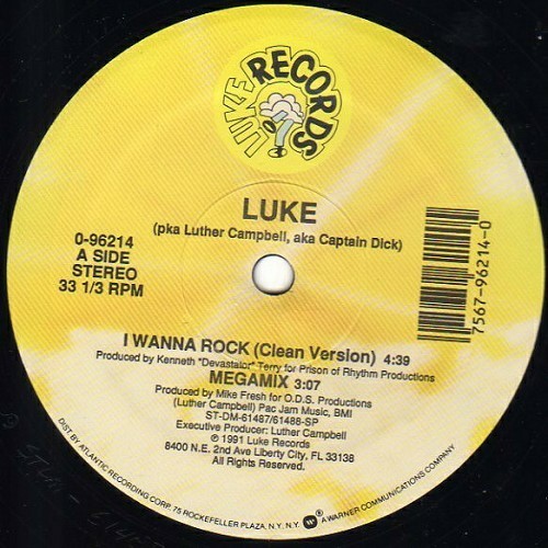 Luke - I Wanna Rock (12'' Vinyl, 33 1-3 RPM) cover