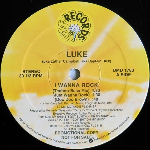 Luke - I Wanna Rock (12'' Vinyl, 33 1-3 RPM, Promo) cover