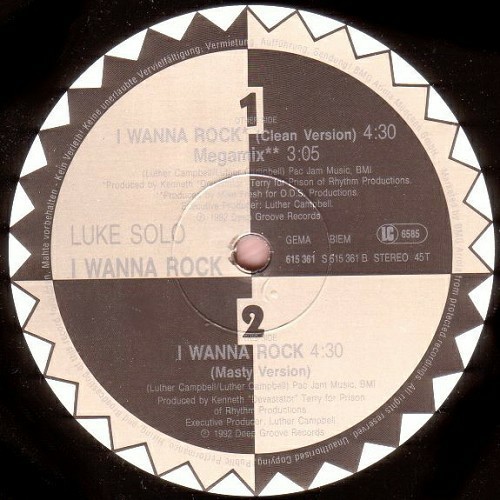 Luke - I Wanna Rock (12'' Vinyl, Maxi-Single) cover