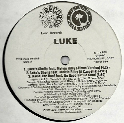 Luke - Luke`s Sheila (12'' Vinyl, 33 1-3 RPM, Promo) cover