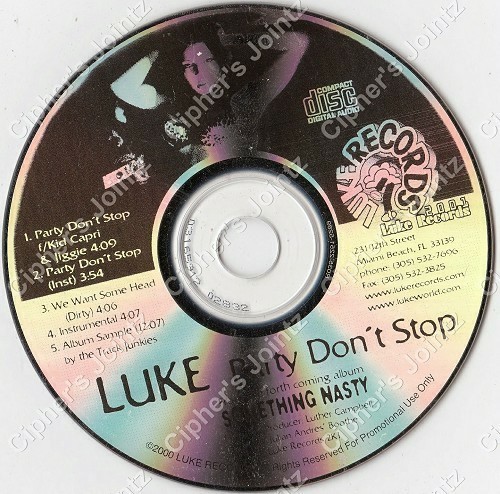 Luke - Party Don`t Stop (CD Single, Promo) cover