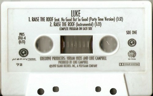 Luke - Raise The Roof (Cassette Single, Promo) cover