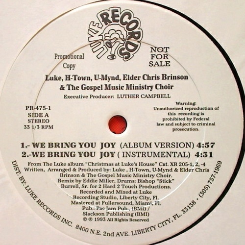 Luke - We Bring You Joy (12'' Vinyl, 33 1-3 RPM, Promo) cover
