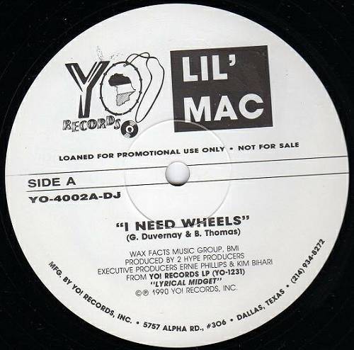 Lil` Mac - I Need Wheels # Disco Jam (12'' Vinyl, Promo) cover