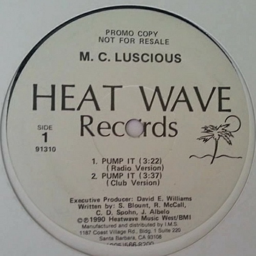 M.C. Luscious - Pump It (12'' Vinyl, 33 1-3 RPM, Promo) cover