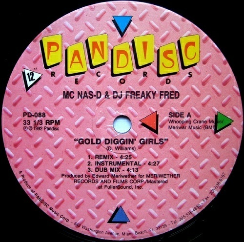 MC Nas-D & DJ Freaky Fred - Gold Diggin` Girls (12'' Vinyl, 33 1-3 RPM) cover