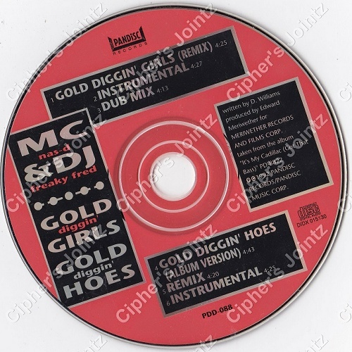 MC Nas-D & DJ Freaky Fred - Gold Diggin` Girls (CD Single) cover