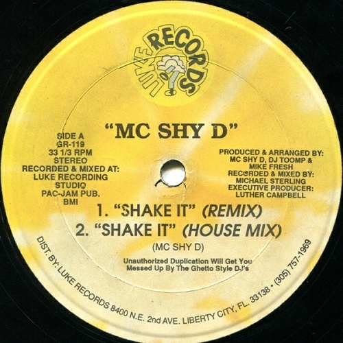 MC Shy-D - Shake It Remix (12'' Vinyl, 33 1-3 RPM, Misprint, Repress) cover